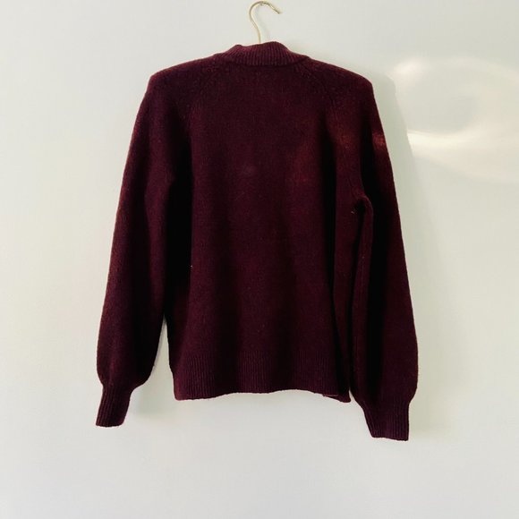 NWT Madewell Pembury Henley Mockneck Heathered Burgundy Sweater - Picture 12 of 13